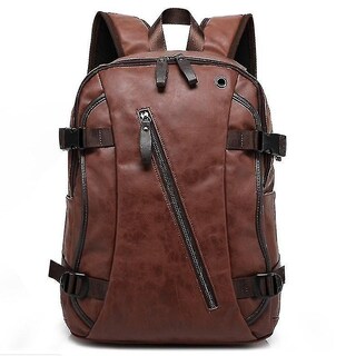 Foto 2 | Mochila Huoguo Mochila Escolar De Piel Para Hombre, Color Marrón, 32 X 14 X 41 Cm - Venta Internacional.