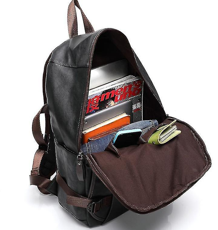 Foto 5 pulgar | Mochila Huoguo Mochila Escolar De Piel Para Hombre, Color Marrón, 32 X 14 X 41 Cm - Venta Internacional.
