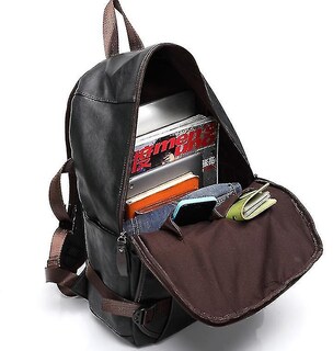 Foto 4 | Mochila Huoguo Mochila Escolar De Piel Para Hombre, Color Marrón, 32 X 14 X 41 Cm - Venta Internacional.