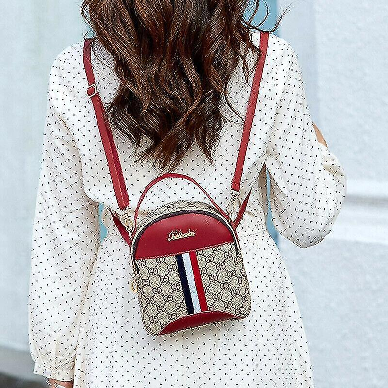 Foto 3 pulgar | Mochila Huoguo De Moda Casual Para Mujeres Y Niñas, Roja, Pu+pvc, 16,5 X 6 - Venta Internacional.