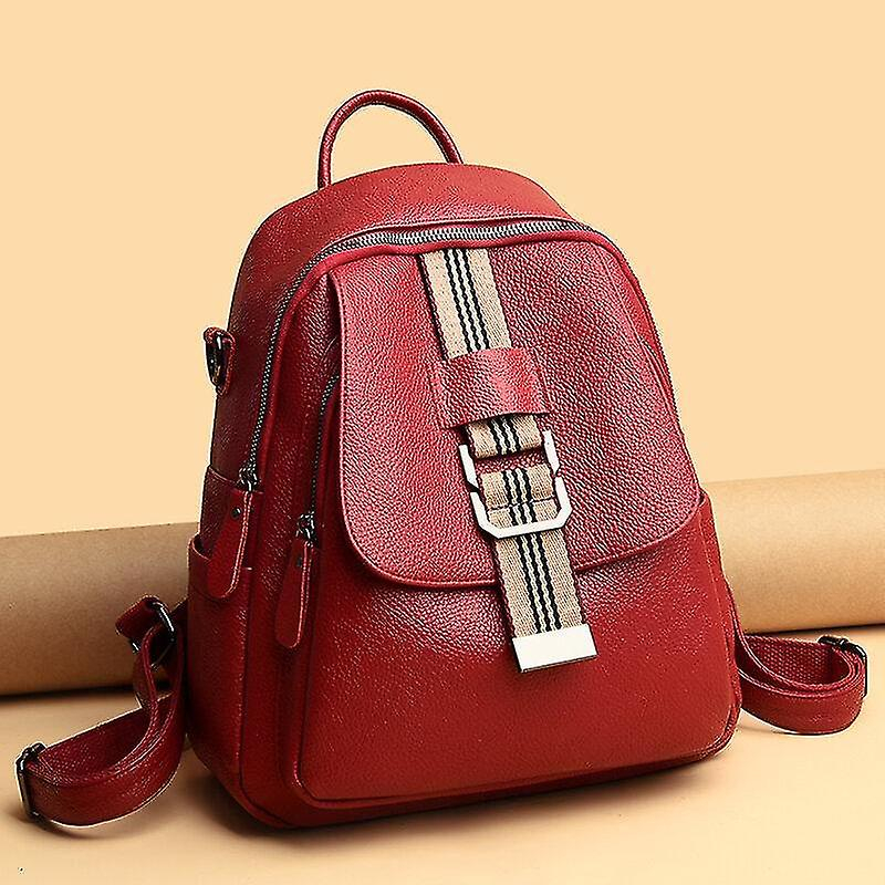 Foto 3 pulgar | Mochila Huoguo De Piel Sintética Para Mujer De Gran Capacidad - Venta Internacional.