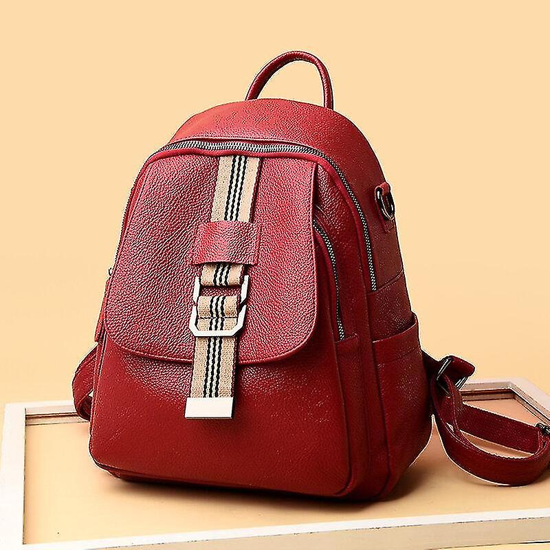 Foto 4 pulgar | Mochila Huoguo De Piel Sintética Para Mujer De Gran Capacidad - Venta Internacional.