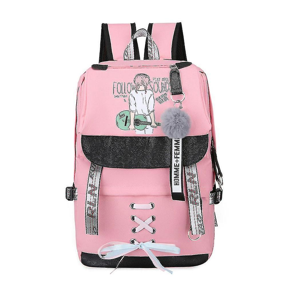 Foto 2 pulgar | Mochila Huoguo Violín Para Niñas, Escuela De Ocio, Rosa, Oxford, 27x1 - Venta Internacional.