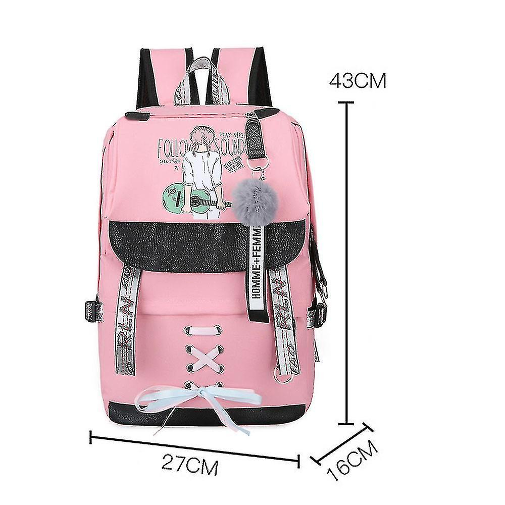 Foto 5 | Mochila Huoguo Violín Para Niñas, Escuela De Ocio, Rosa, Oxford, 27x1 - Venta Internacional.