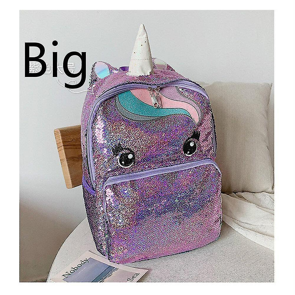 Foto 3 pulgar | Mochila Huoguo Con Lentejuelas De Unicornio Para Niños, Mochila Escolar Para Niñas - Venta Internacional.
