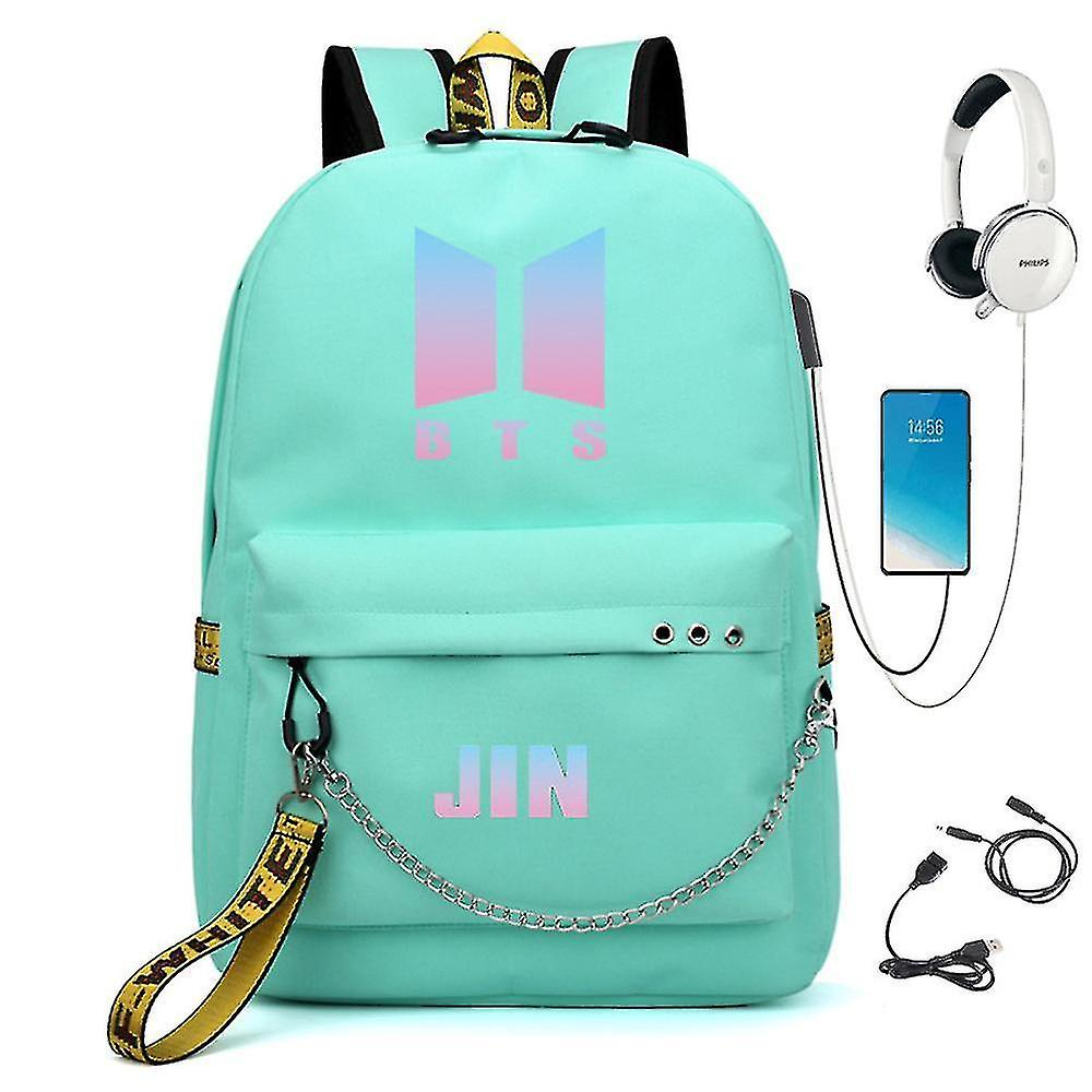 Mochila Huoguo Bts Cute Con Carga Usb De Nailon Impermeable - Venta Internacional.