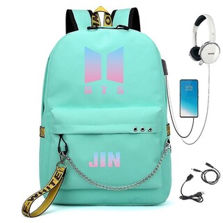 Foto 1 | Mochila Huoguo Bts Cute Con Carga Usb De Nailon Impermeable - Venta Internacional.
