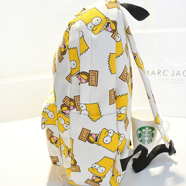 Mochila Sanlin Beans Con Estampado De Los Simpson Sobre Lienzo Para Niño - Venta Internacional.