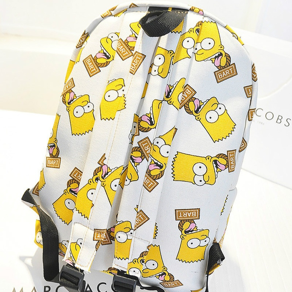 Foto 3 pulgar | Mochila Sanlin Beans Con Estampado De Los Simpson Sobre Lienzo Para Niño - Venta Internacional.