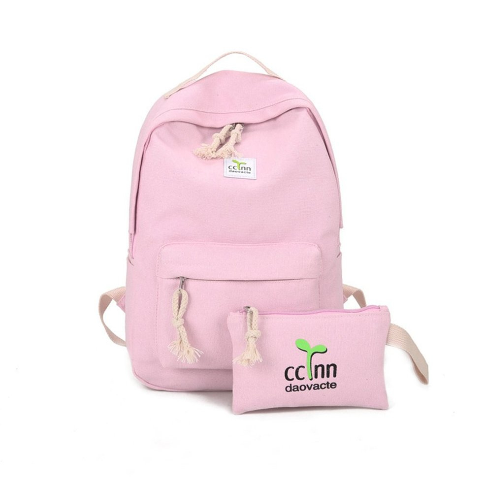 Set De Mochila Casual De Lona Para Mujeres Y Niñas, Escuela, Rosa - Venta Internacional.