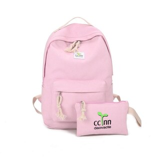 Foto 1 | Set De Mochila Casual De Lona Para Mujeres Y Niñas, Escuela, Rosa - Venta Internacional.