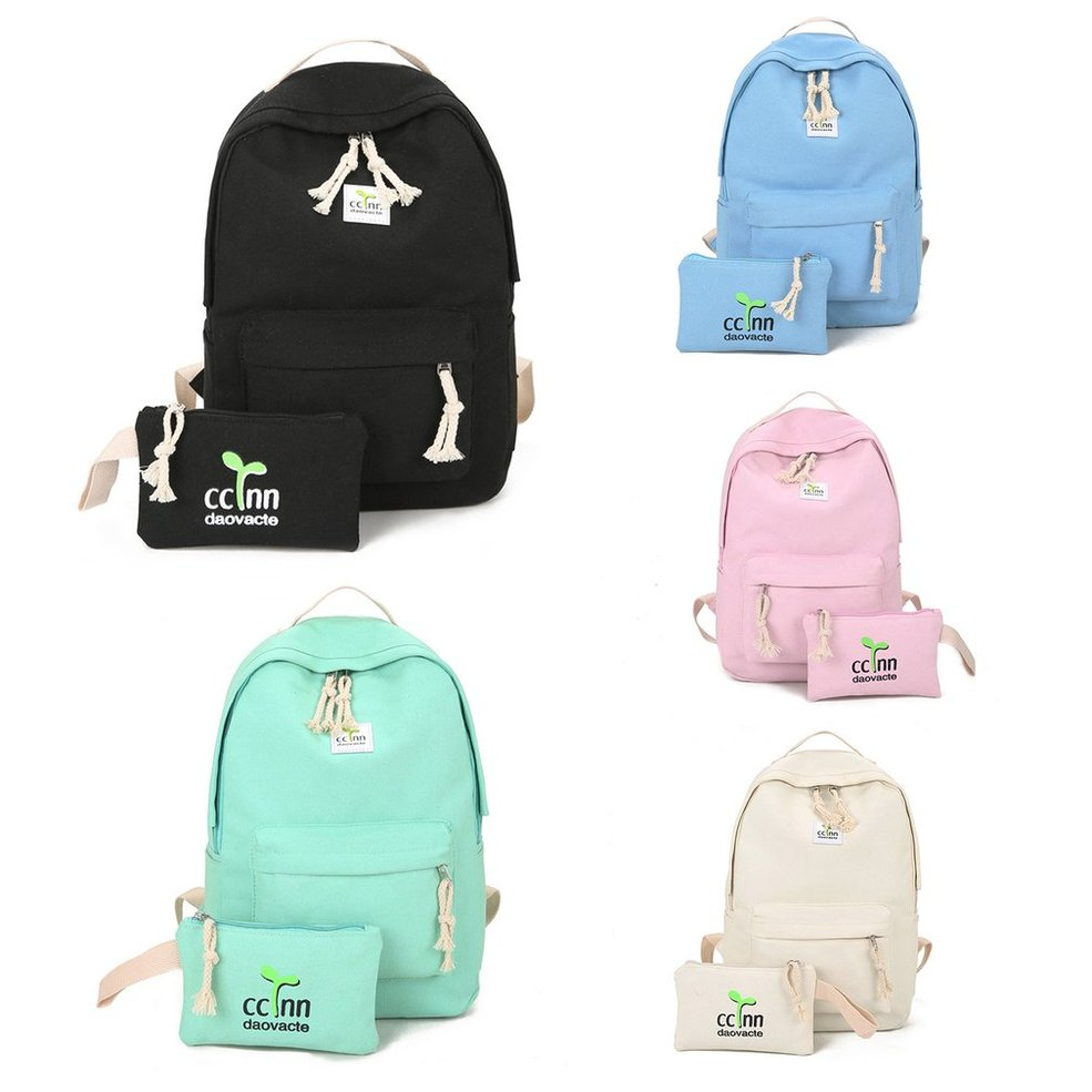 Foto 5 pulgar | Set De Mochila Casual De Lona Para Mujeres Y Niñas, Escuela, Rosa - Venta Internacional.