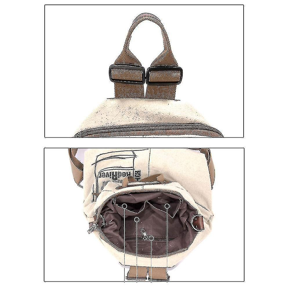 Foto 4 pulgar | Mochila Huoguo Literary And Simple 20-35l Impermeable Blanca - Venta Internacional.