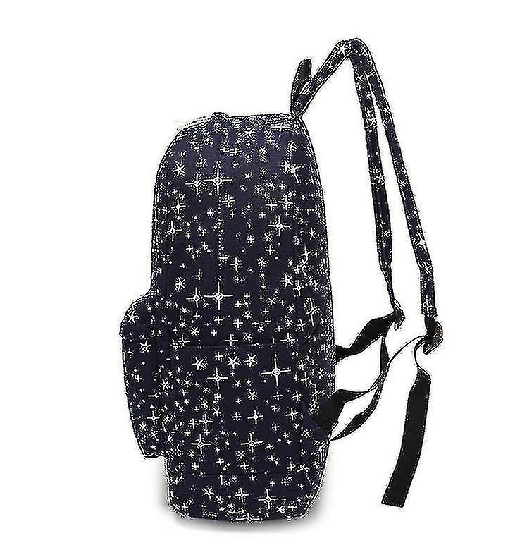 Foto 3 pulgar | Juego De Mochilas Huoguo Starry Sky Estampado De Lienzo Negro, 3 Piezas - Venta Internacional.