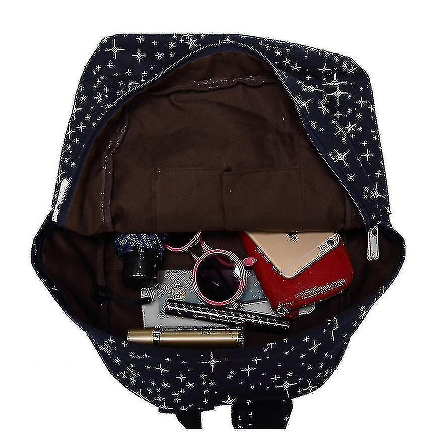 Foto 4 pulgar | Juego De Mochilas Huoguo Starry Sky Estampado De Lienzo Negro, 3 Piezas - Venta Internacional.