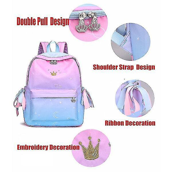 Foto 4 pulgar | Mochila Escolar Huoguo Para Niñas De Primaria De Nailon Rosa - Venta Internacional.