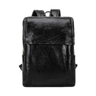 Foto 1 | Mochila Huoguo, Bolso De Viaje De Piel Sintética Para Hombre, Color Negro - Venta Internacional.