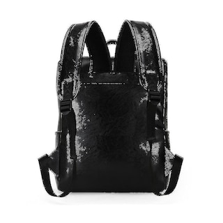 Foto 4 | Mochila Huoguo, Bolso De Viaje De Piel Sintética Para Hombre, Color Negro - Venta Internacional.