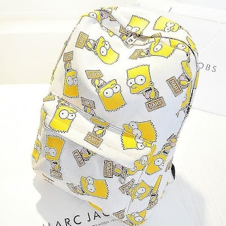 Foto 1 | Mochila Huoguo Con Estampado De Los Simpson Sobre Lienzo Blanco Para Estudiantes - Venta Internacional.