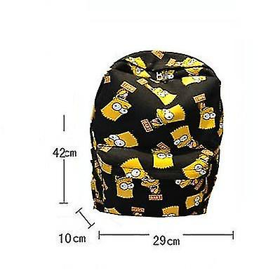 Foto 6 pulgar | Mochila Huoguo Con Estampado De Los Simpson Sobre Lienzo Blanco Para Estudiantes - Venta Internacional.