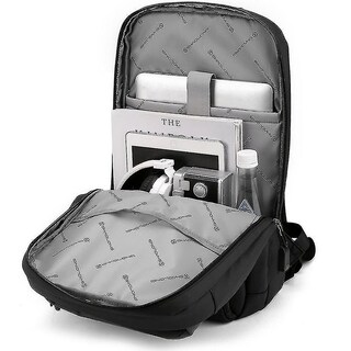 Foto 2 | Mochila Huoguo Simple Para Portátil Con Puerto Usb, Impermeable, Azul - Venta Internacional.