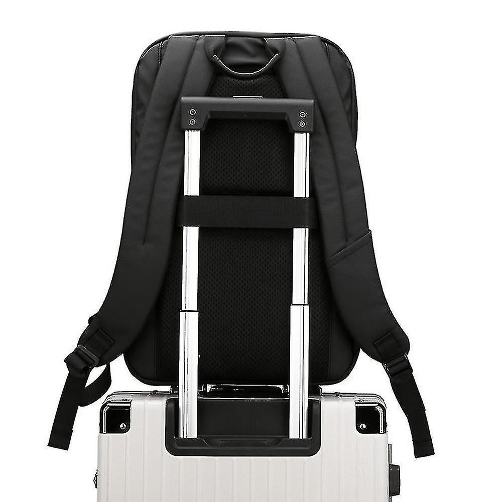 Foto 4 pulgar | Mochila Huoguo Simple Para Portátil Con Puerto Usb, Impermeable, Azul - Venta Internacional.