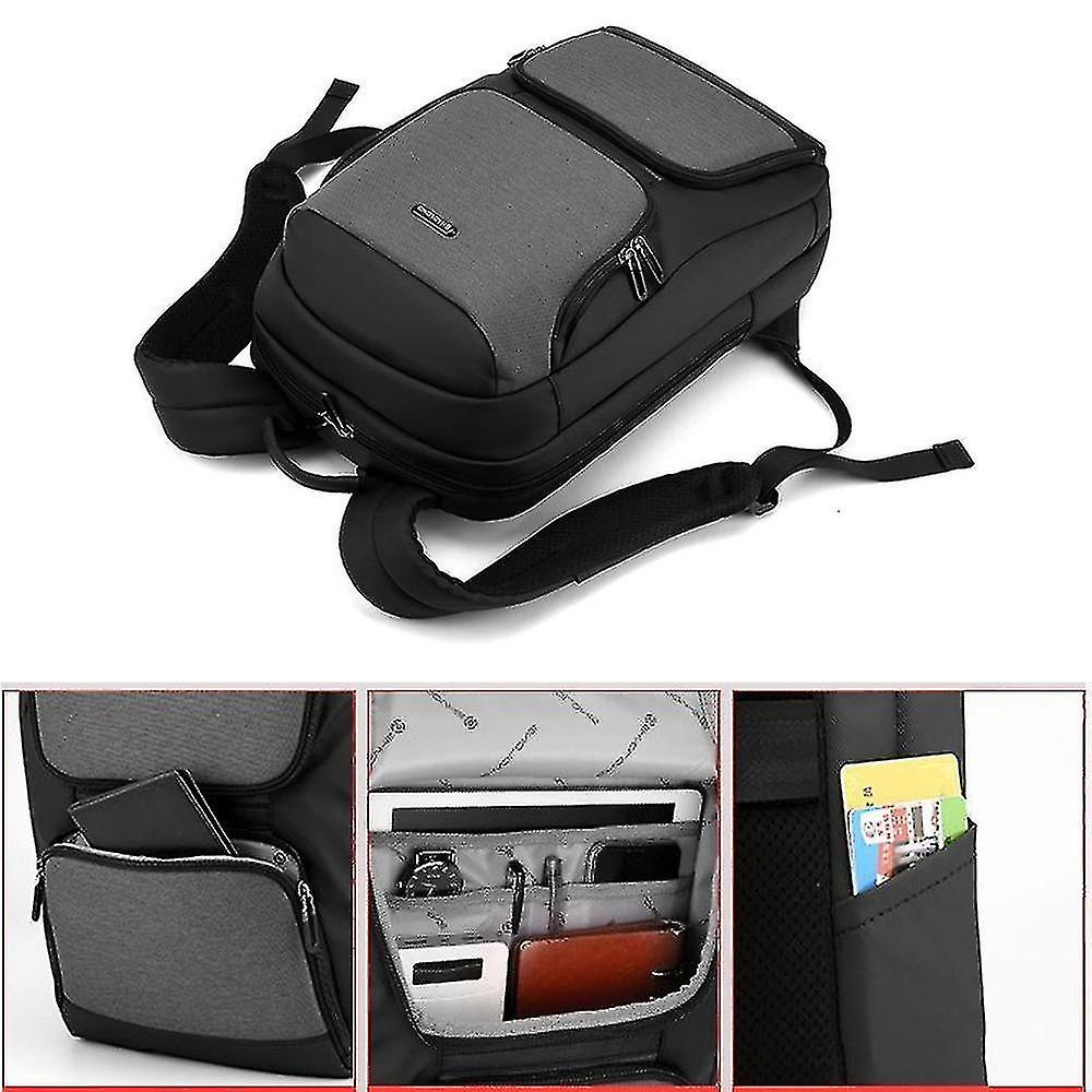 Foto 5 pulgar | Mochila Huoguo Simple Para Portátil Con Puerto Usb, Impermeable, Azul - Venta Internacional.