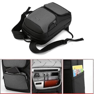 Foto 4 | Mochila Huoguo Simple Para Portátil Con Puerto Usb, Impermeable, Azul - Venta Internacional.