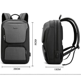 Foto 5 | Mochila Huoguo Simple Para Portátil Con Puerto Usb, Impermeable, Azul - Venta Internacional.