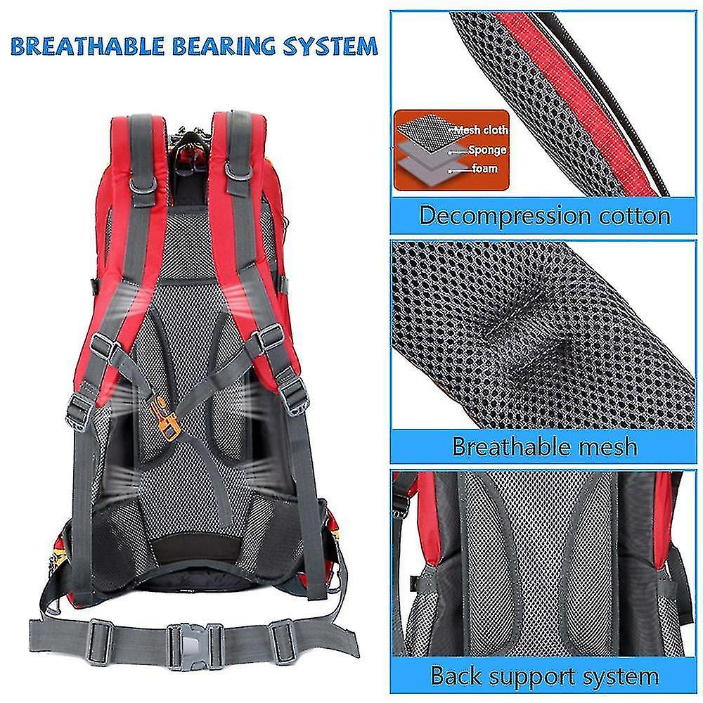 Foto 3 | Mochila Huoguo Para Acampar Al Aire Libre, Resistente Al Agua, De Nylon, Negra - Venta Internacional.