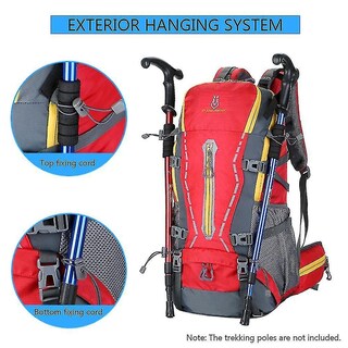 Foto 4 | Mochila Huoguo Para Acampar Al Aire Libre, Resistente Al Agua, De Nylon, Negra - Venta Internacional.