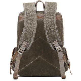 Foto 2 | Mochila Huoguo Retro De Lona Encerada Impermeable Negra 30x14x44 - Venta Internacional.