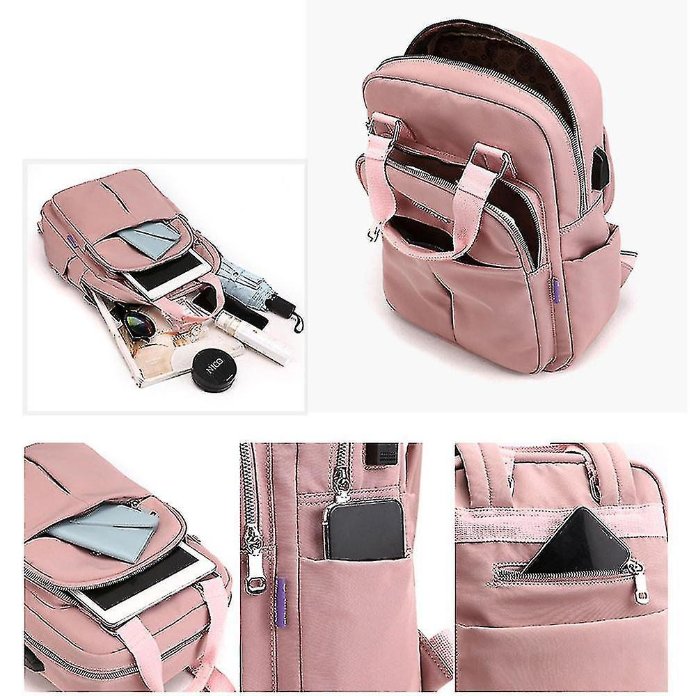 Foto 3 pulgar | Mochila Huoguo Leisure Fashion Para Mujer Con Carga Usb Rosa - Venta Internacional.