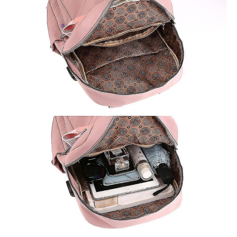 Foto 5 pulgar | Mochila Huoguo Leisure Fashion Para Mujer Con Carga Usb Rosa - Venta Internacional.