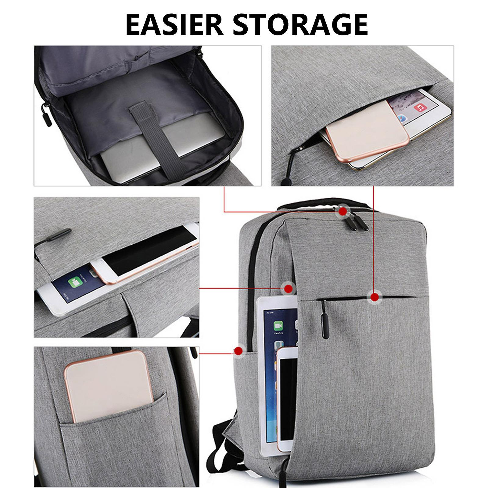 Foto 4 pulgar | Mochila Para Portátil Huoguo 15.6 Pulgadas Con Puerto De Carga Usb, Gris - Venta Internacional.