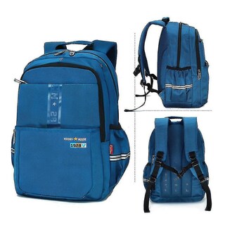 Foto 1 | Mochila Huoguo De Poliéster Azul Impermeable Para Niños De 6 A 10 Años - Venta Internacional.