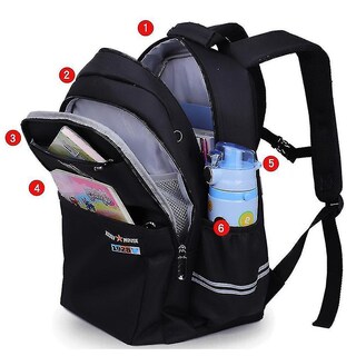 Foto 2 | Mochila Huoguo De Poliéster Azul Impermeable Para Niños De 6 A 10 Años - Venta Internacional.