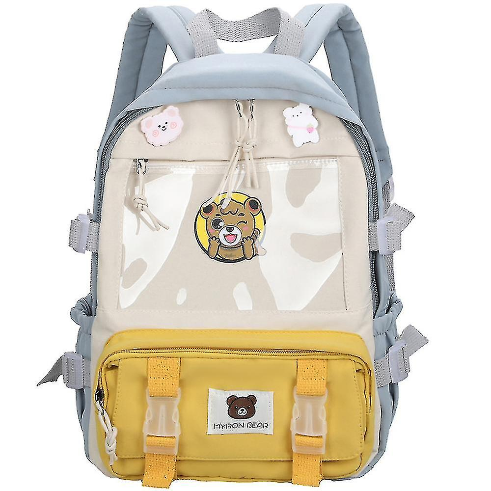 Foto 2 pulgar | Mochila Huoguo Para Niñas De Secundaria, Nailon, Amarilla - Venta Internacional.