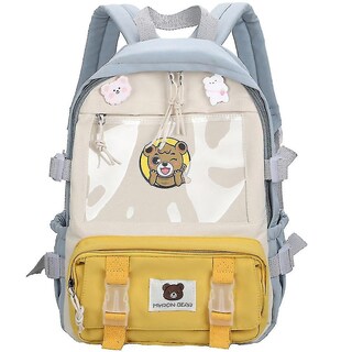 Foto 1 | Mochila Huoguo Para Niñas De Secundaria, Nailon, Amarilla - Venta Internacional.