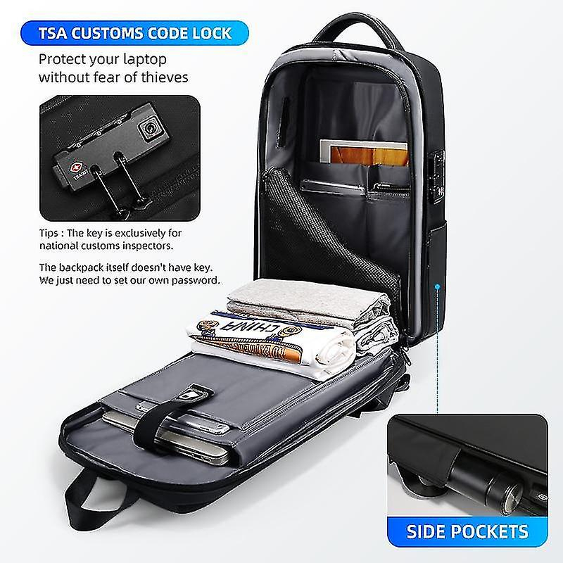 Foto 4 pulgar | Mochila Huoguo Con Carga Usb, Antirrobo, Impermeable, 20-35 L - Venta Internacional.