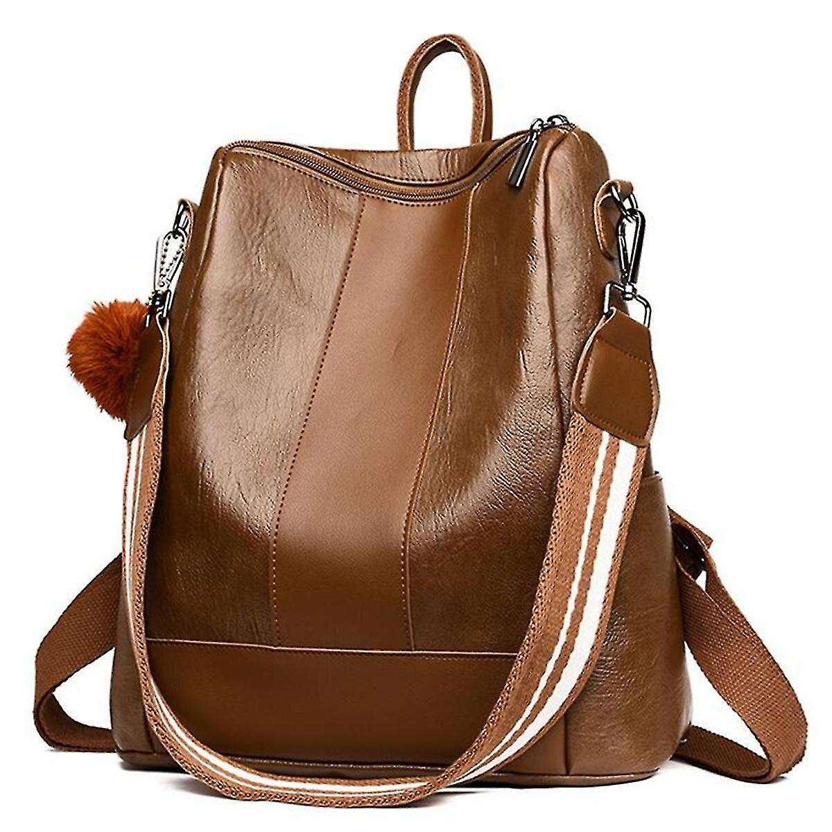 Foto 2 pulgar | Mochila Huoguo Para Mujer, Escuela, Piel Y Niñas, Color Marrón - Venta Internacional.