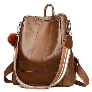 Foto 1 | Mochila Huoguo Para Mujer, Escuela, Piel Y Niñas, Color Marrón - Venta Internacional.