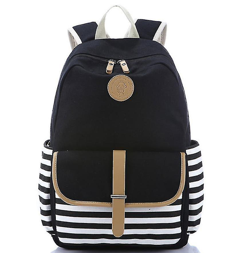 Mochila Huoguo De Lona De Estilo Coreano, Casual, Para Estudiantes, Negra - Venta Internacional.