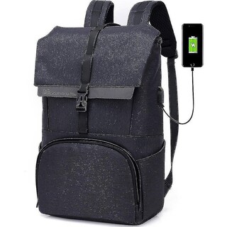 Foto 1 | Mochila Huoguo College Style Negra De Nylon Impermeable 29x15x4 - Venta Internacional.