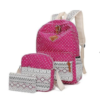 Foto 1 | Set De Mochilas Huoguo National Wind Para Mujer, Rosa Y Rojo, 3 Piezas - Venta Internacional.