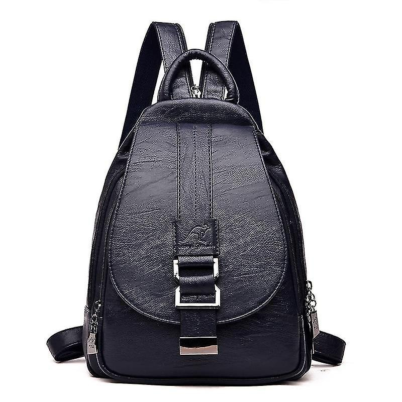 Foto 5 pulgar | Mochila Huoguo Vintage De Piel Para Mujer, Negro, Vino, Rojo, Azul - Venta Internacional.
