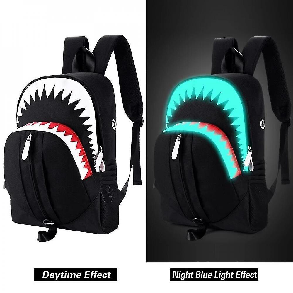 Foto 2 pulgar | Mochila Sanlin Beans Luminous Shark Con Carga Usb 35l - Venta Internacional.