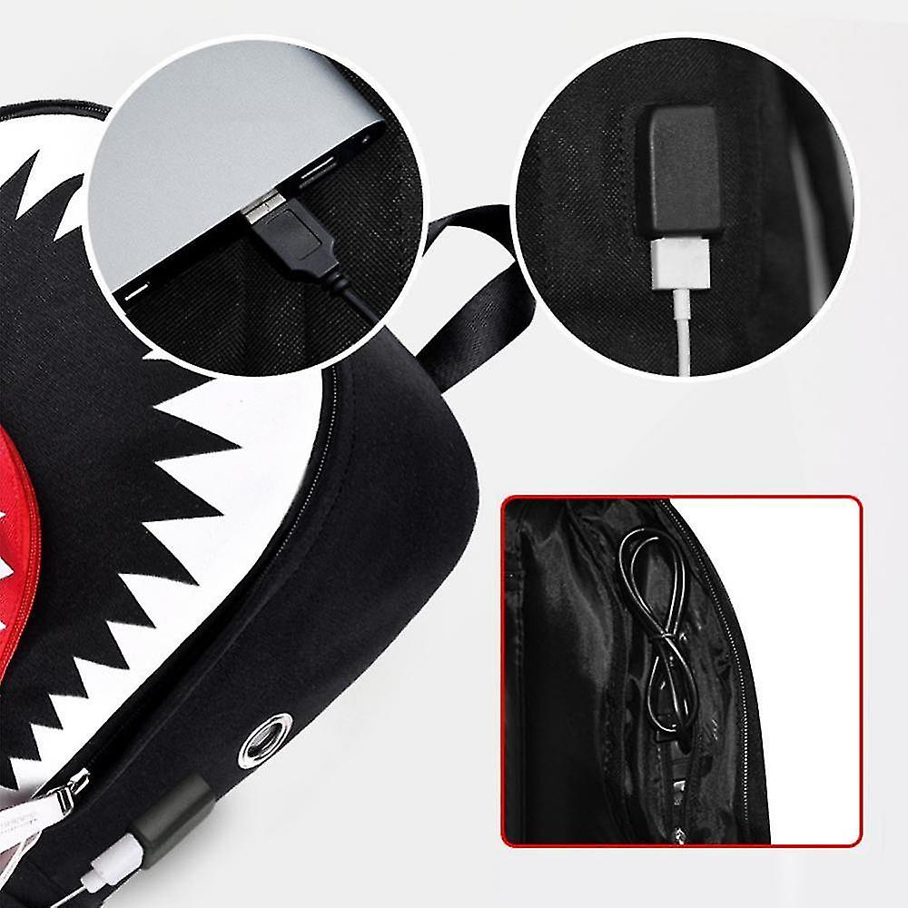 Foto 4 pulgar | Mochila Sanlin Beans Luminous Shark Con Carga Usb 35l - Venta Internacional.
