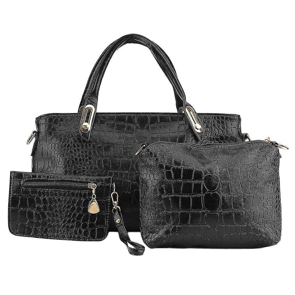 Juego De Mochilas Huoguo De Piel Sintética Estilo Cocodrilo, 3 Piezas - Venta Internacional.