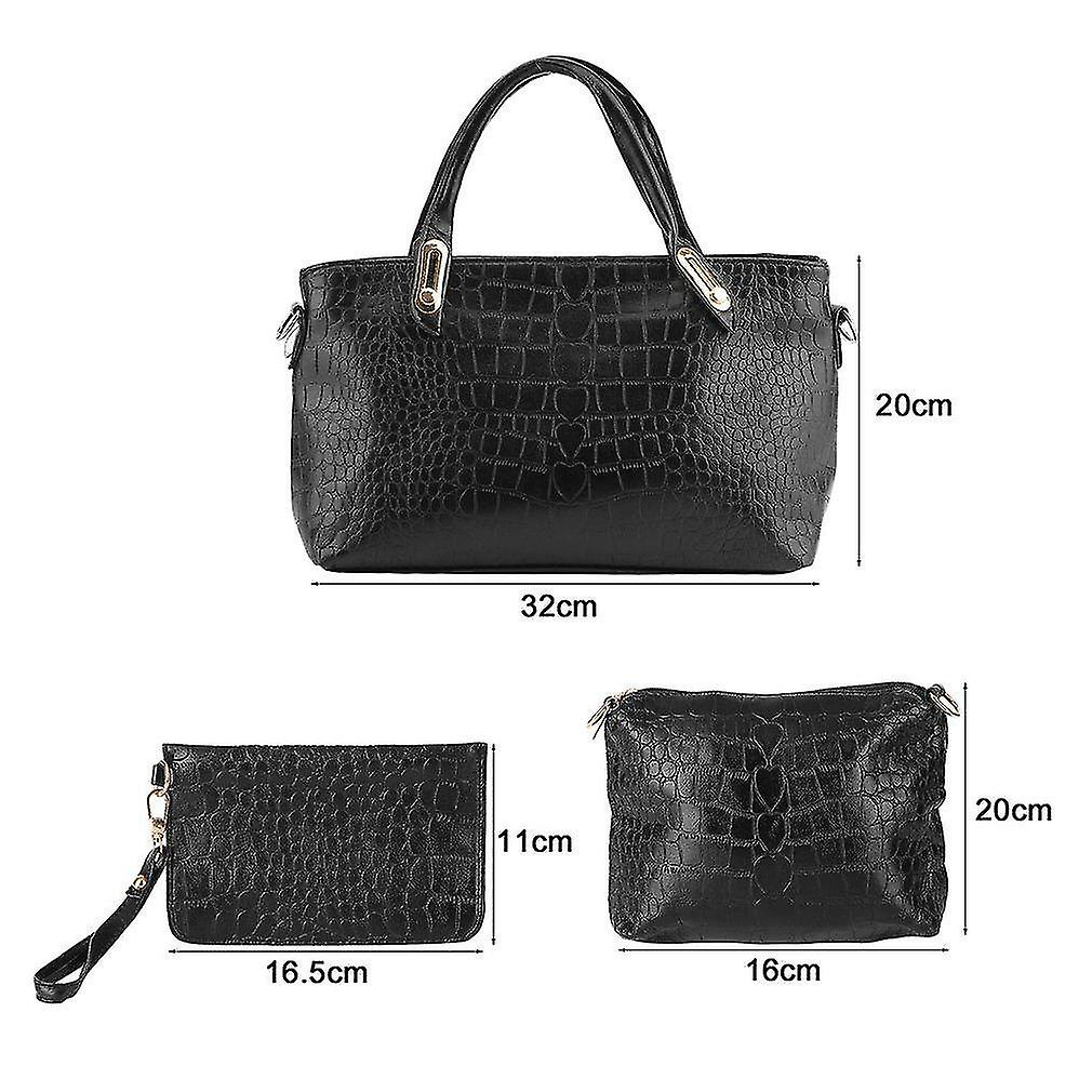 Foto 3 pulgar | Juego De Mochilas Huoguo De Piel Sintética Estilo Cocodrilo, 3 Piezas - Venta Internacional.
